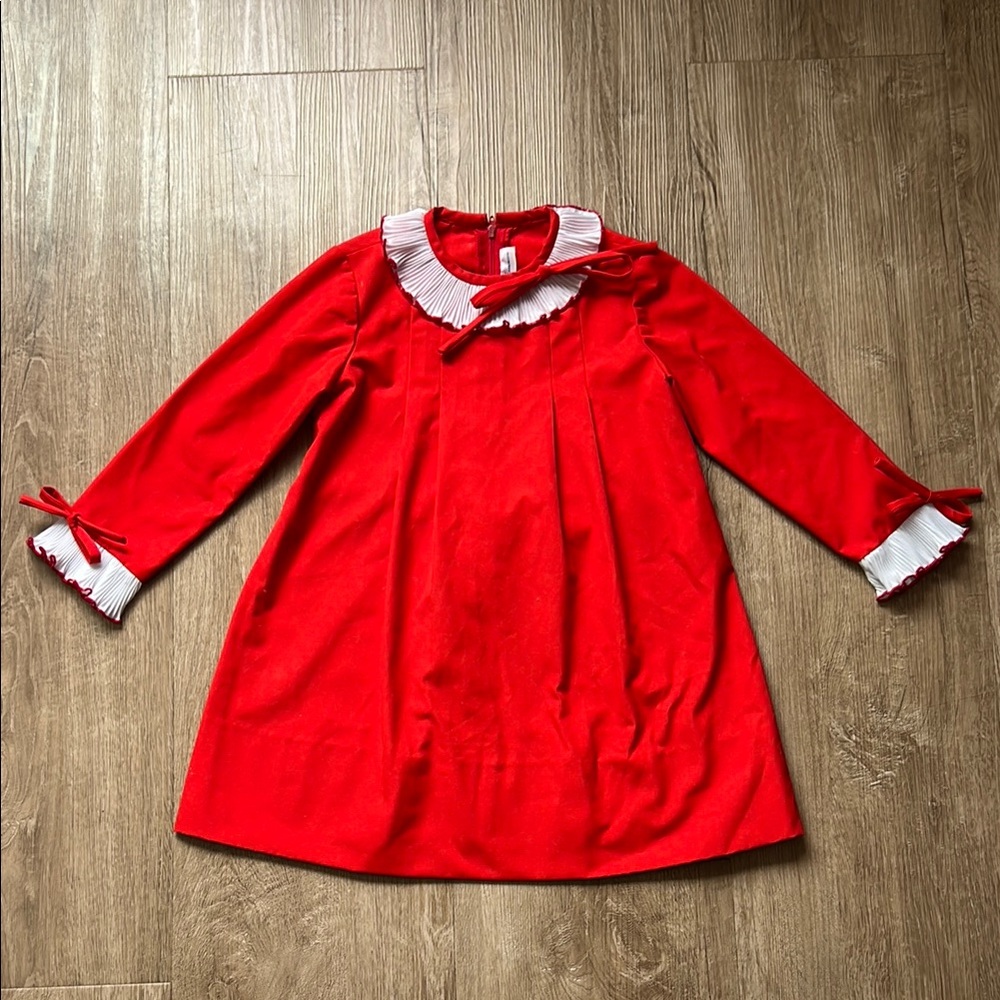 Vintage Florence Eiseman Girl’s Classic Red Dress with White Accents Size 5